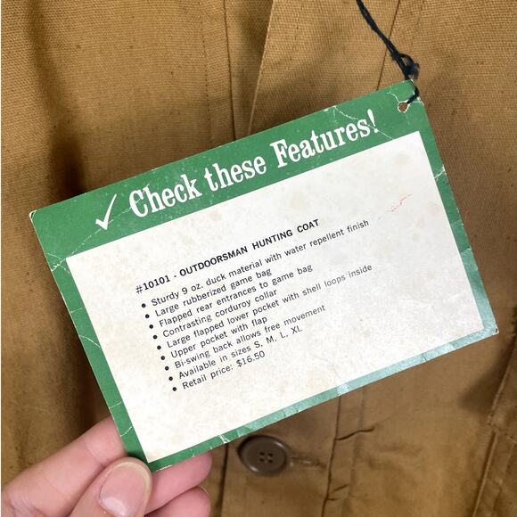 Vintage Game Winner Outdoorsman Hunting Coat Men's Size Large DEAD STOCK - Picture 5 of 11